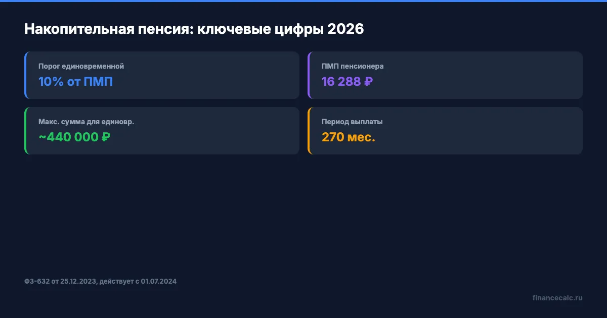 Ключевые параметры накопительной пенсии в 2026 году
