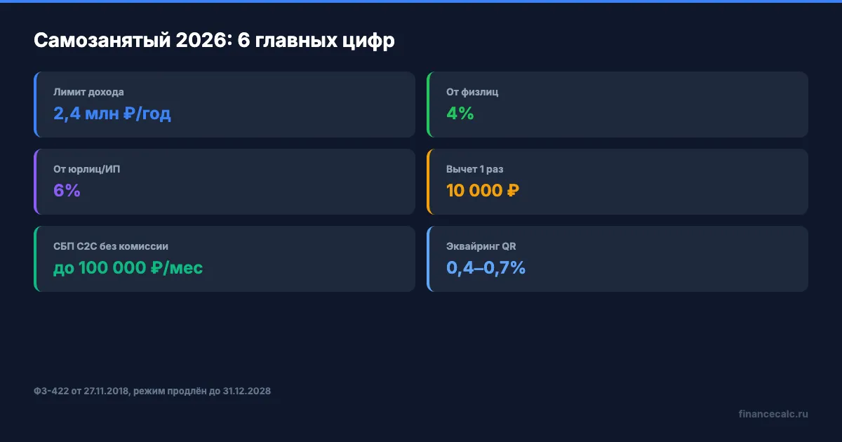 Самозанятый 2026: 6 ключевых параметров НПД