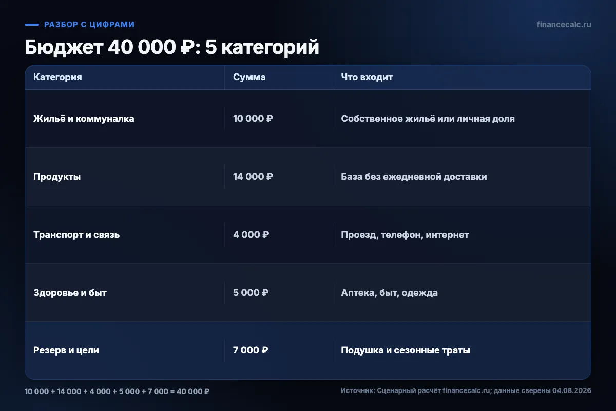 Бюджет 40 000 ₽: 5 категорий