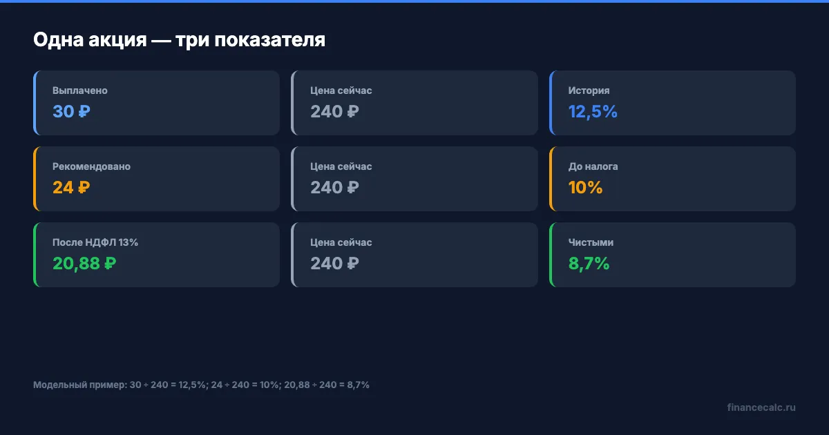 Формулы дивидендной доходности