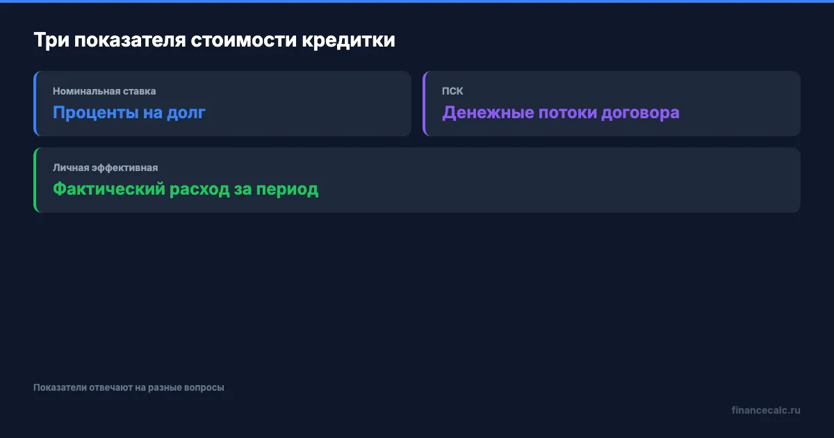 Три показателя стоимости кредитки