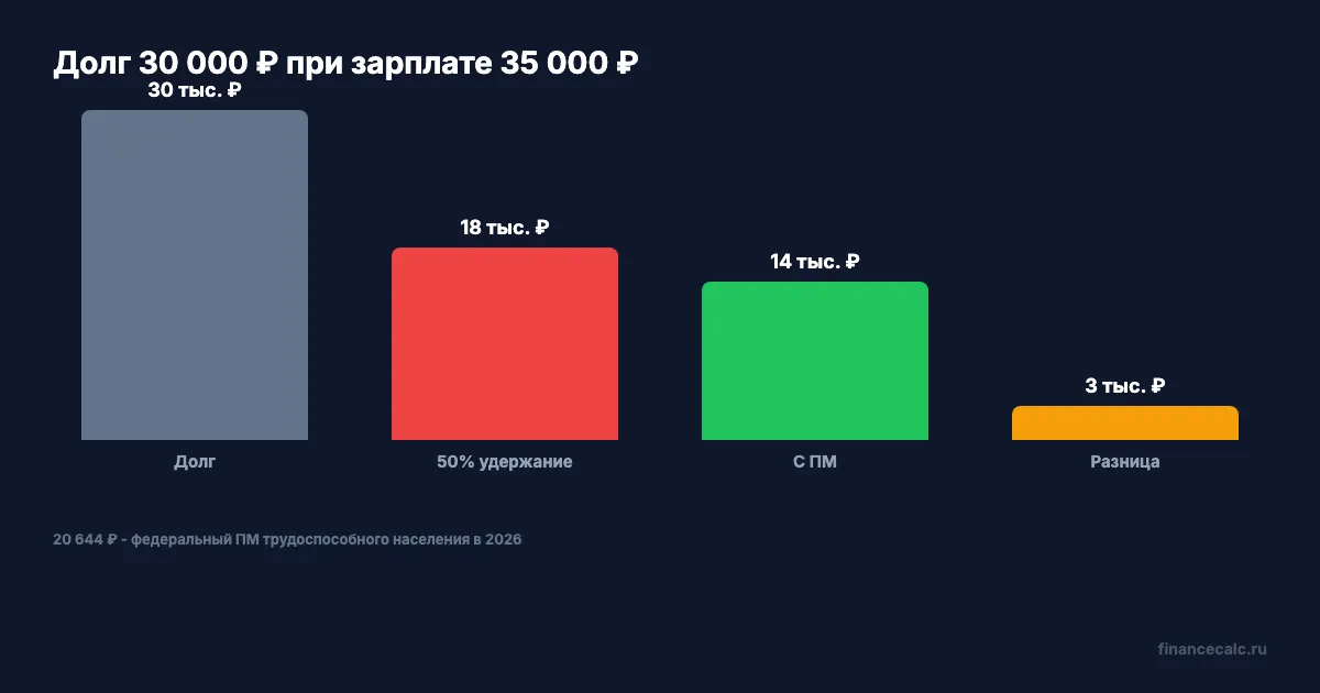 Долг 30 000 ₽: с заявлением и без