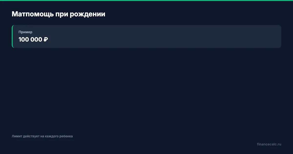 Лимит матпомощи при рождении ребенка
