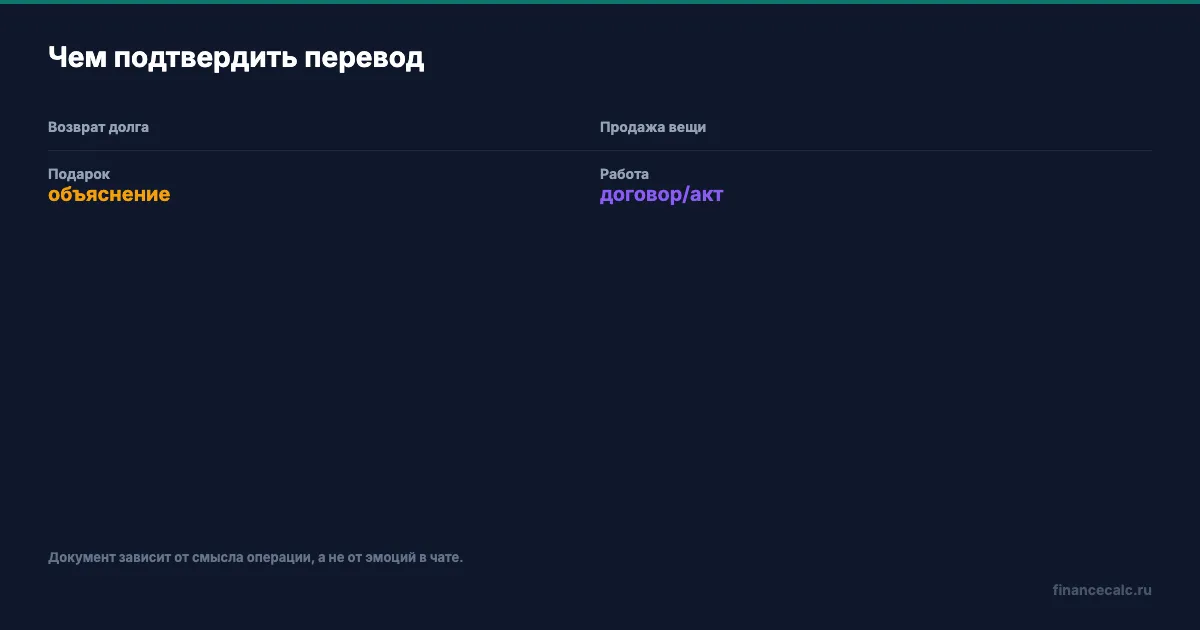 Какие документы подходят для объяснения перевода