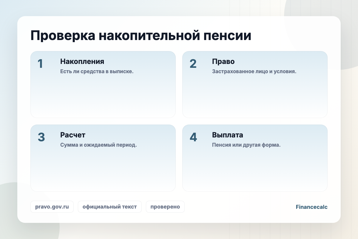 Схема проверки накопительной пенсии: накопления, право, условия, вид выплаты.