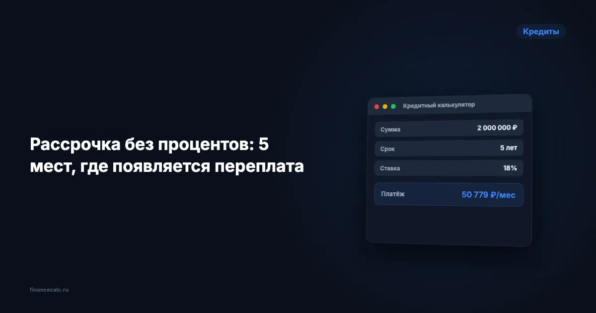 Рассрочка без процентов: 5 мест, где появляется переплата