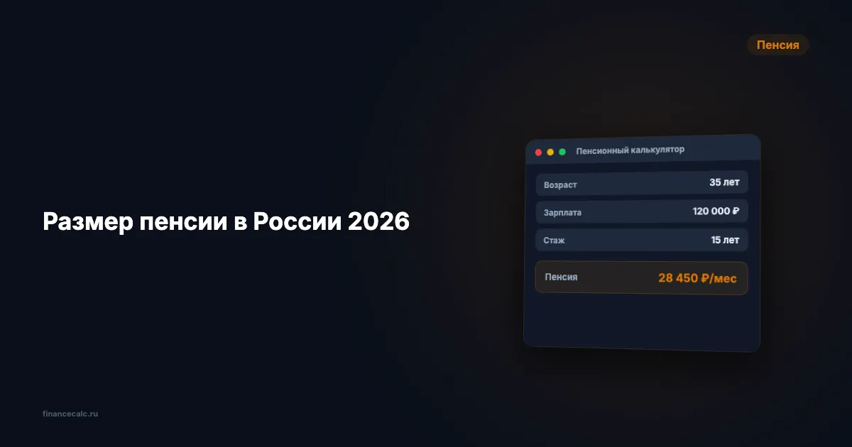 Размер пенсии в России 2026: средняя и минимальная