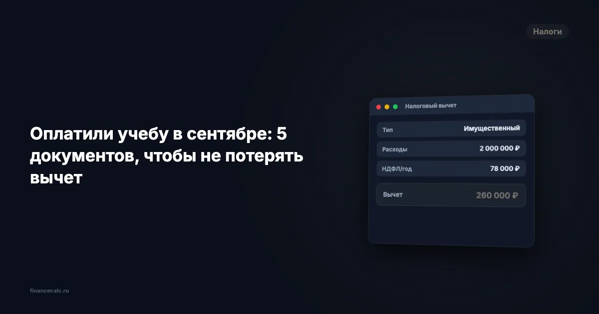Оплатили учебу в сентябре: 5 документов, чтобы не потерять вычет