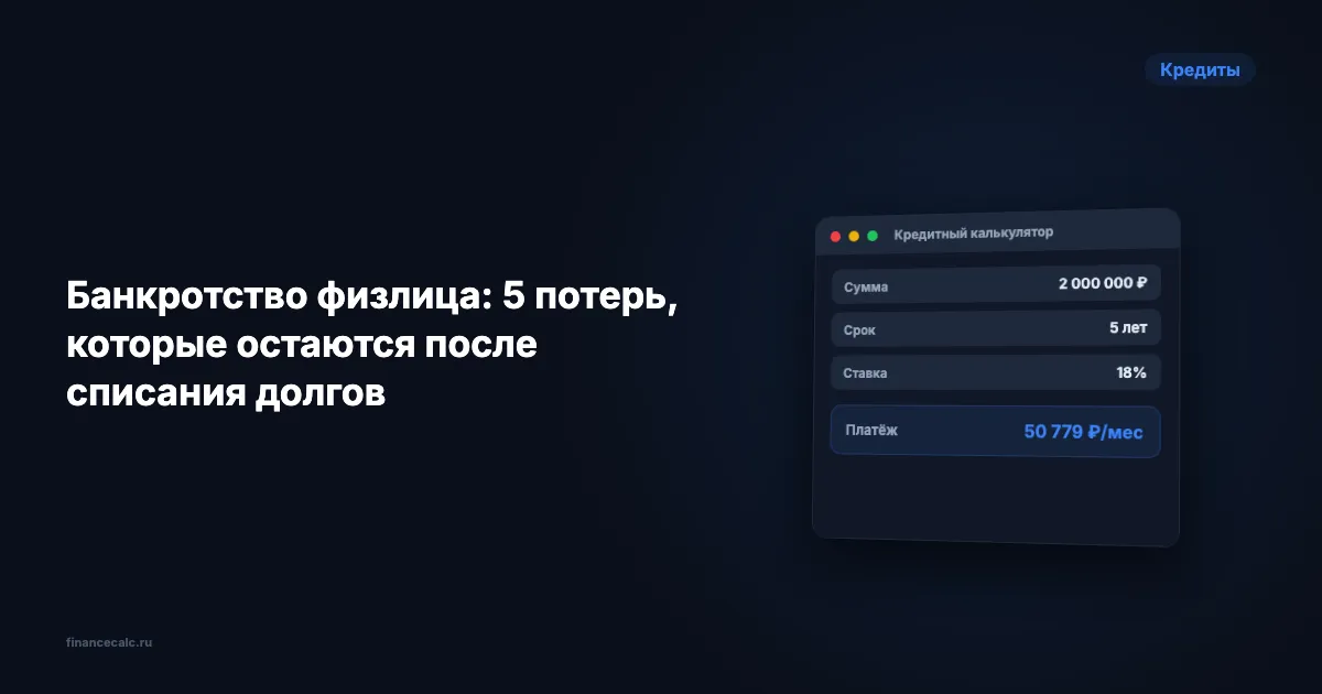 Банкротство физлица: 5 потерь, которые остаются после списания долгов