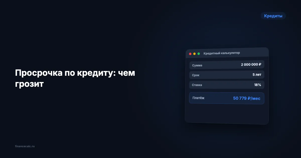 Просрочка по кредиту: чем грозит и что делать