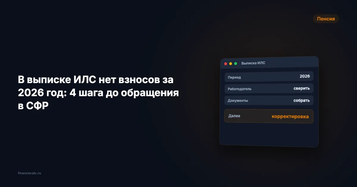 В выписке ИЛС нет взносов за 2026 год: 4 шага до обращения в СФР
