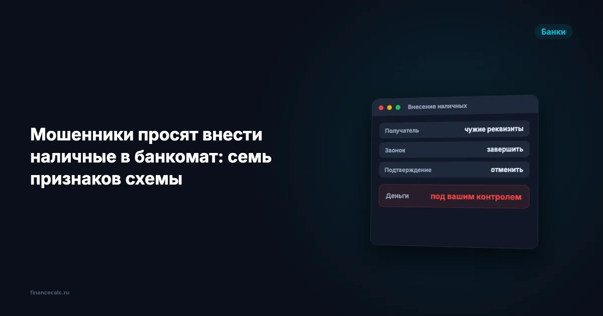 Мошенники просят внести наличные в банкомат: семь признаков схемы