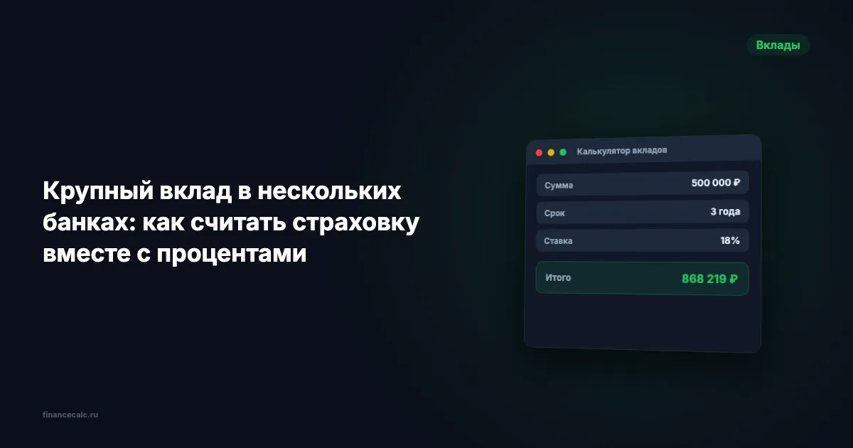 Крупный вклад в нескольких банках: как считать страховку вместе с процентами