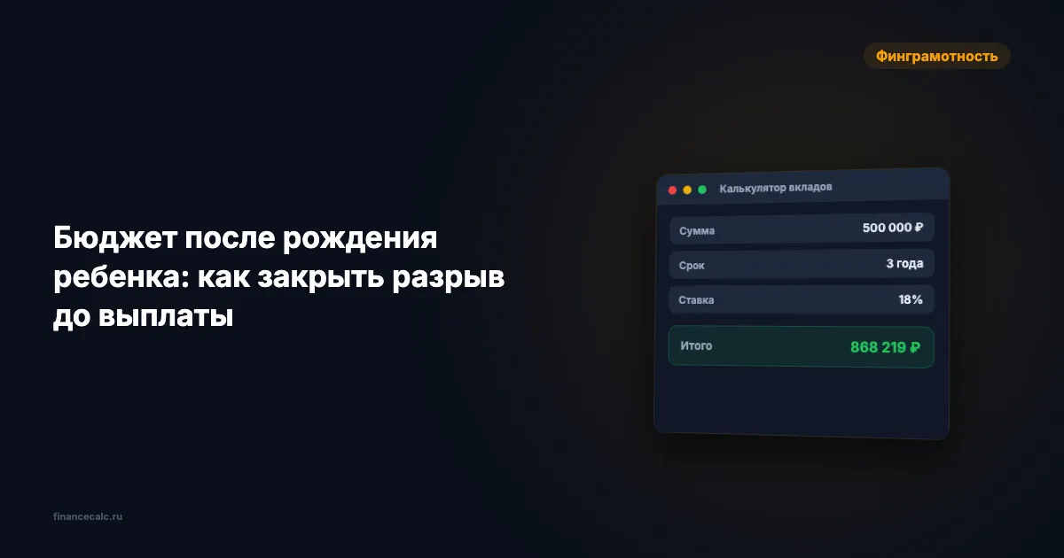 Бюджет после рождения ребенка: как закрыть разрыв до выплаты