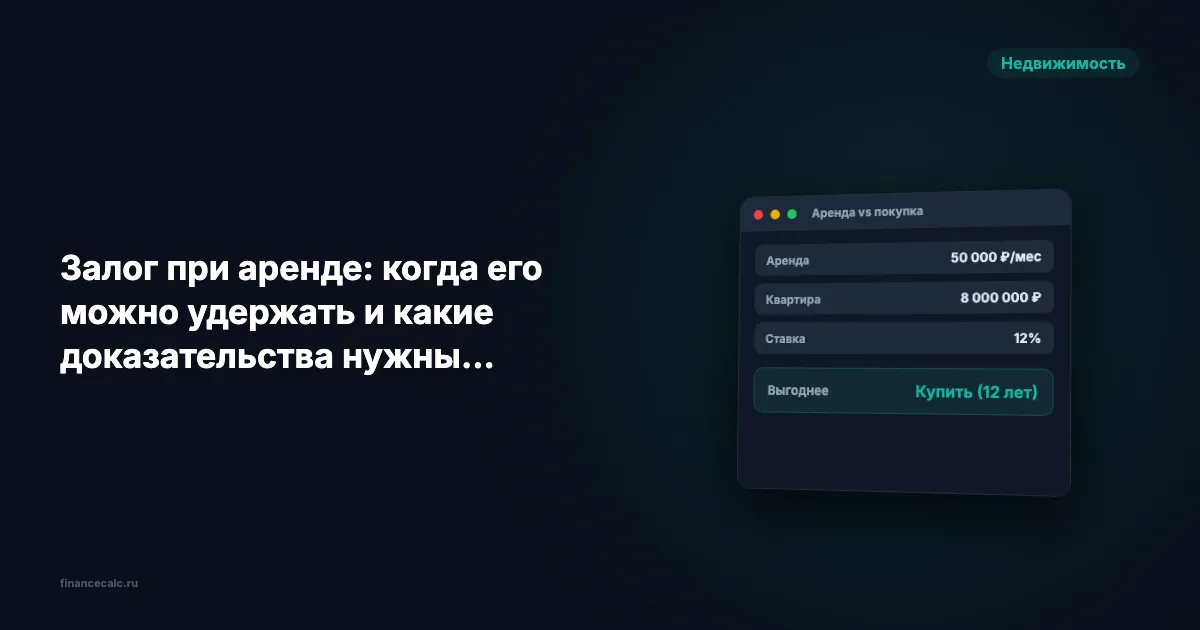 Залог при аренде: когда его можно удержать и какие доказательства нужны сторонам