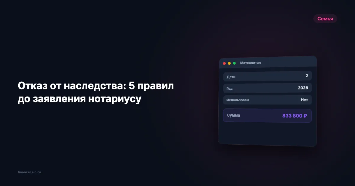 Отказ от наследства: 5 правил до заявления нотариусу