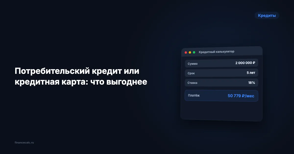 Потребительский кредит или кредитная карта: что выгоднее