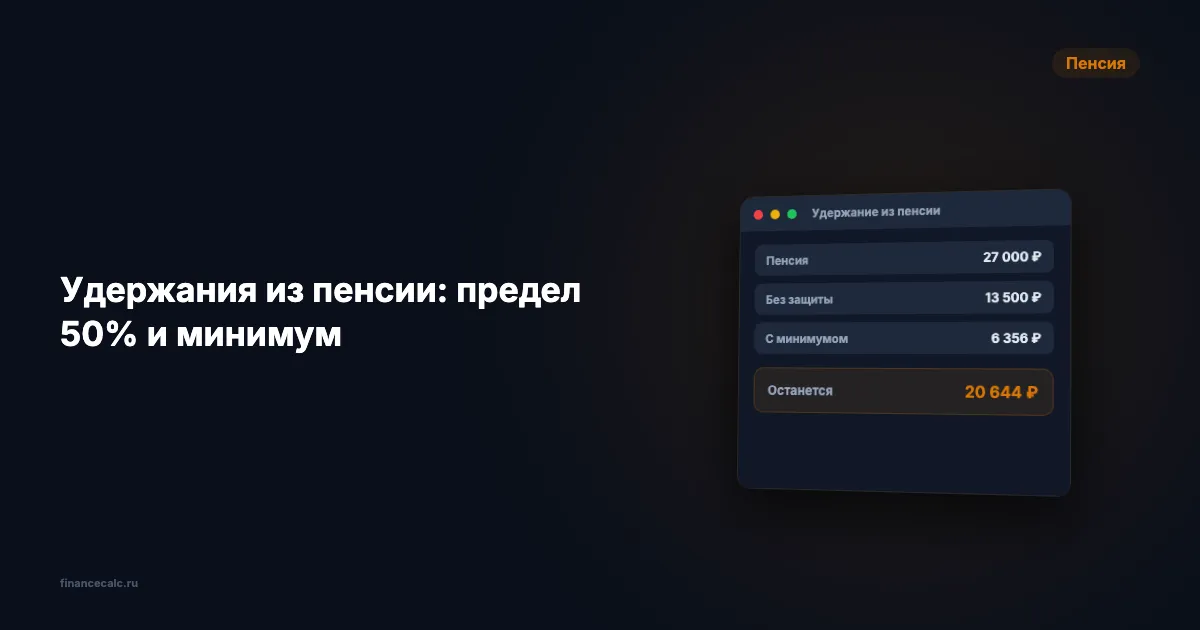 Удержания из пенсии приставами: когда действует предел 50% и как сохранить минимум
