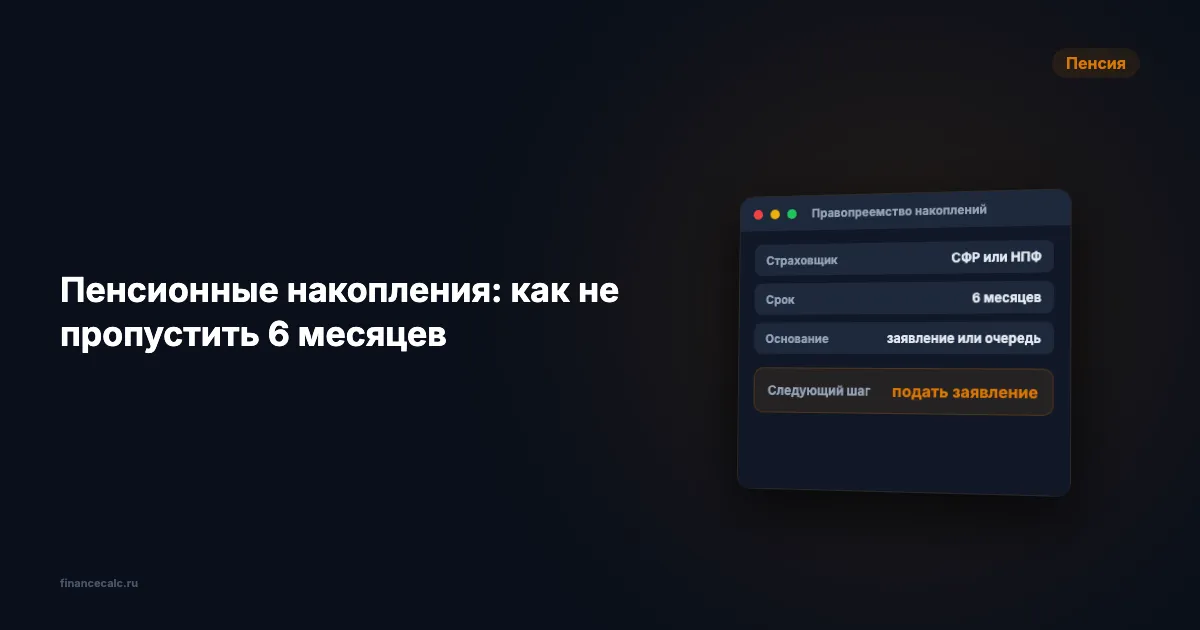 Пенсионные накопления умершего 2026: кому выплатят и почему срок 6 месяцев