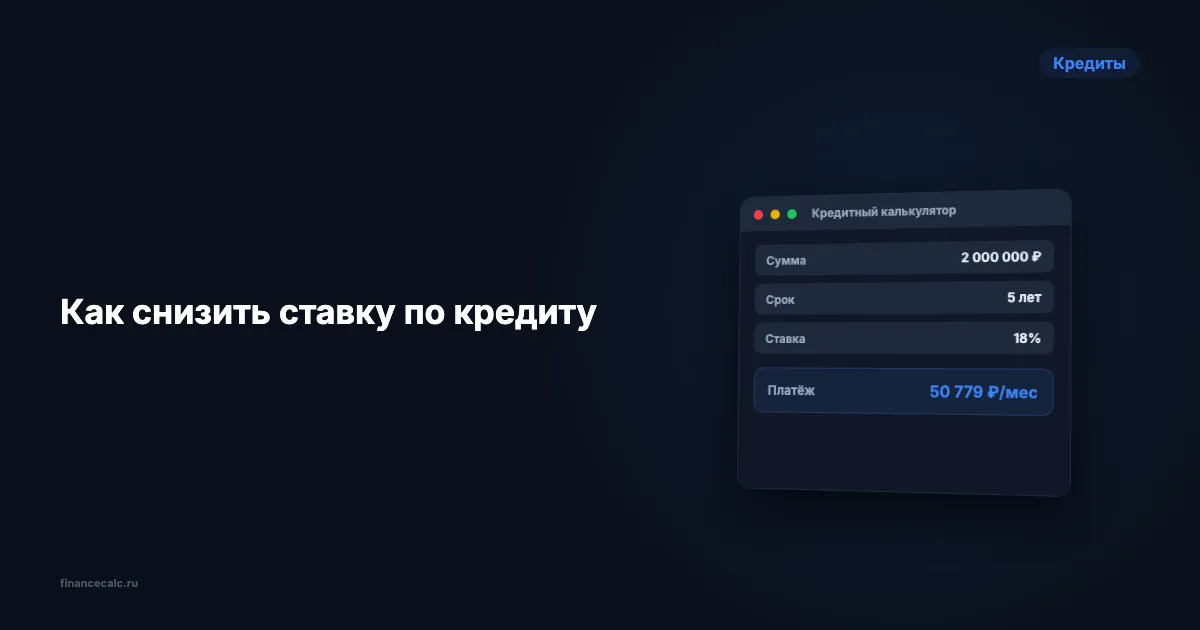 Как снизить ставку по кредиту: 4 рабочих способа