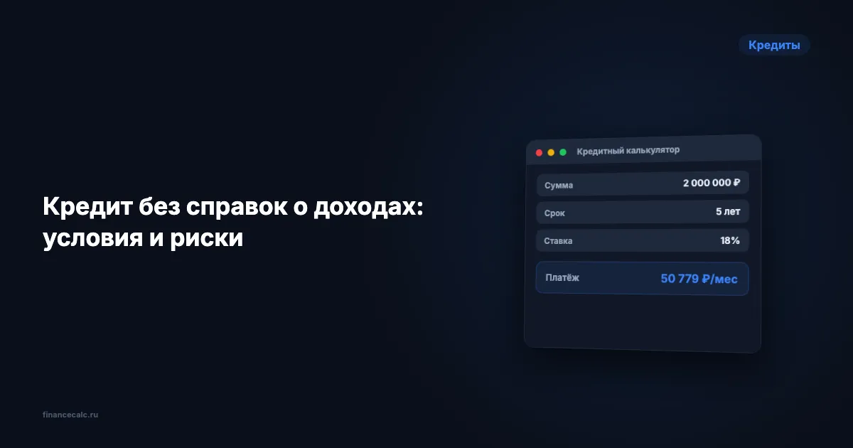 Кредит без справок о доходах: условия и риски