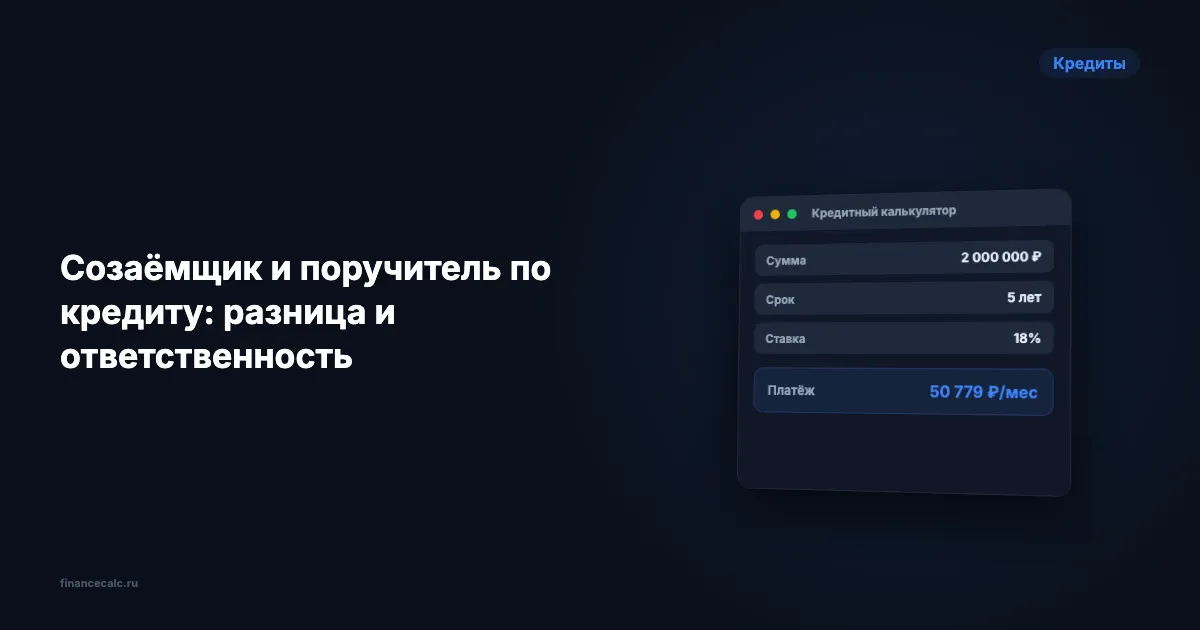 Созаёмщик и поручитель: разница и ответственность