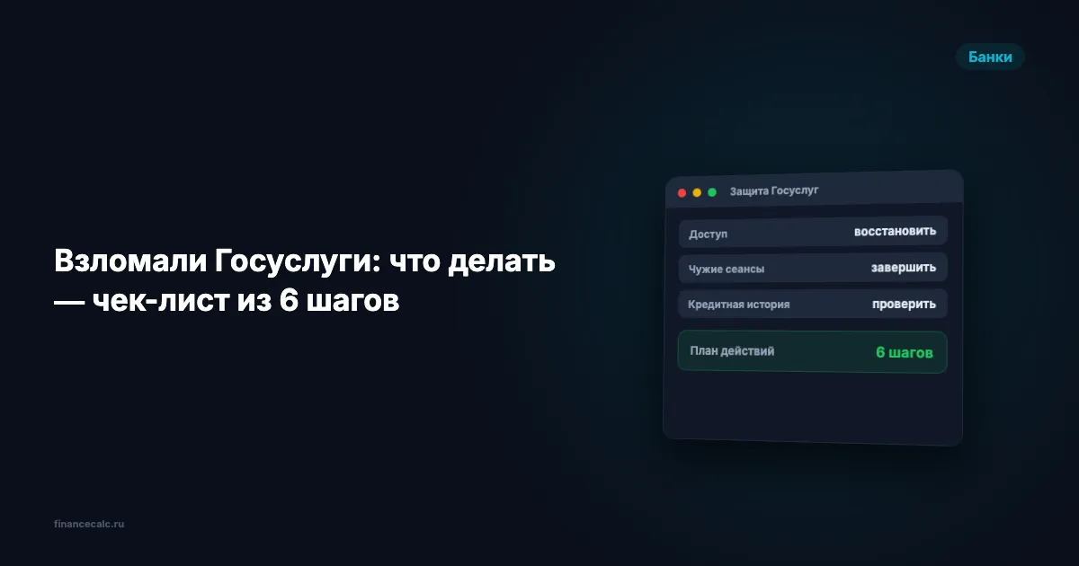Взломали Госуслуги в 2026: 6 шагов, чтобы не остаться с чужим кредитом