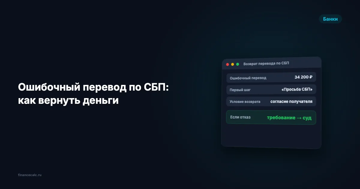 Перевёл деньги не тому человеку: как вернуть ошибочный перевод по СБП
