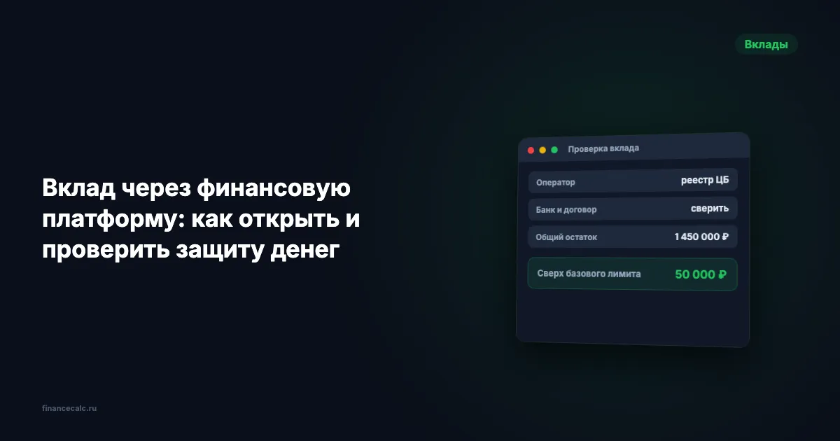 Вклад через финансовую платформу: как открыть и проверить защиту денег