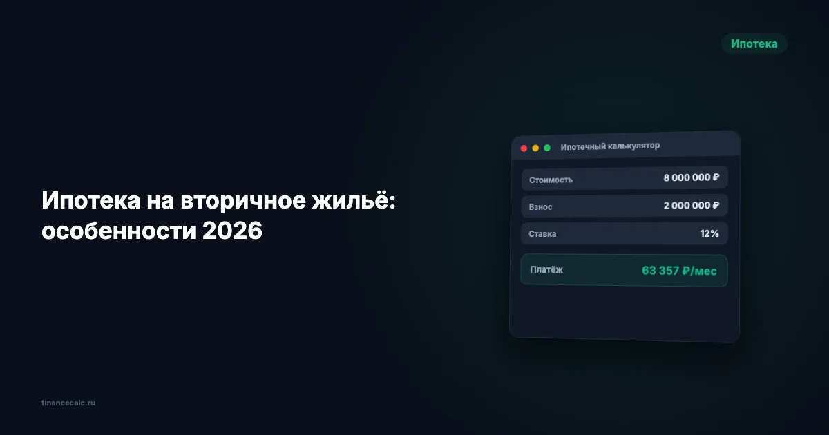 Ипотека на вторичное жильё: особенности 2026