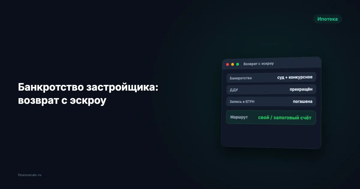 Банкротство застройщика и эскроу-счёт: как проверить возврат 5,8 млн ₽ и лимит 10 млн ₽
