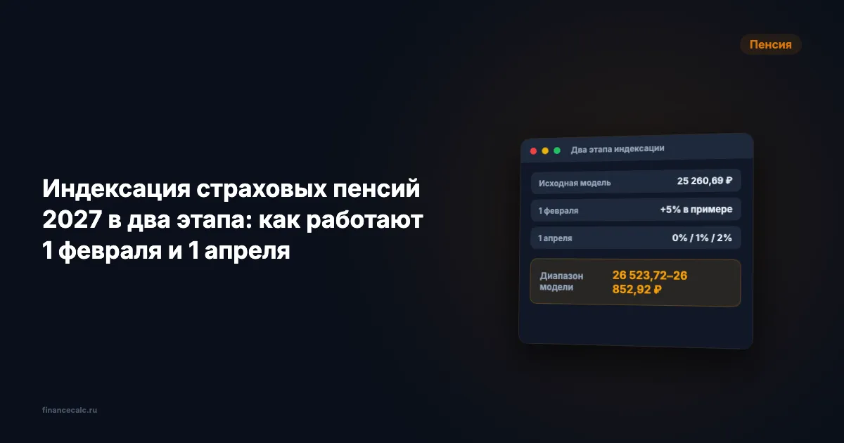 Индексация пенсий 2027 в два этапа: почему прибавка 1 апреля может быть нулевой