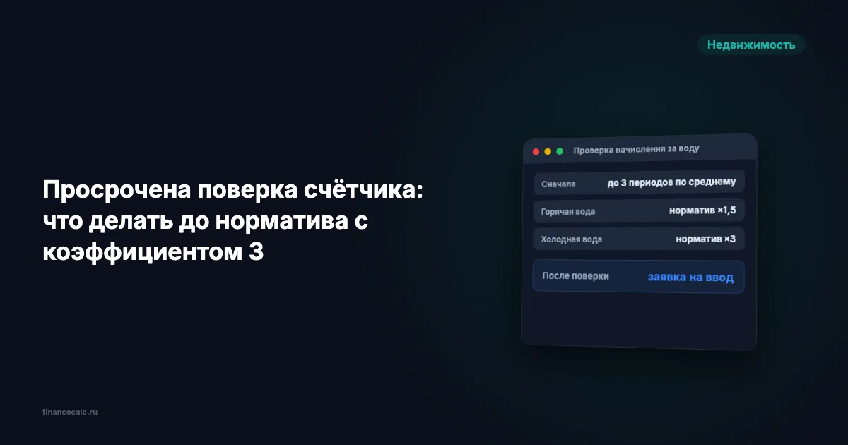 Просрочена поверка счётчика: что делать до норматива с коэффициентом 3