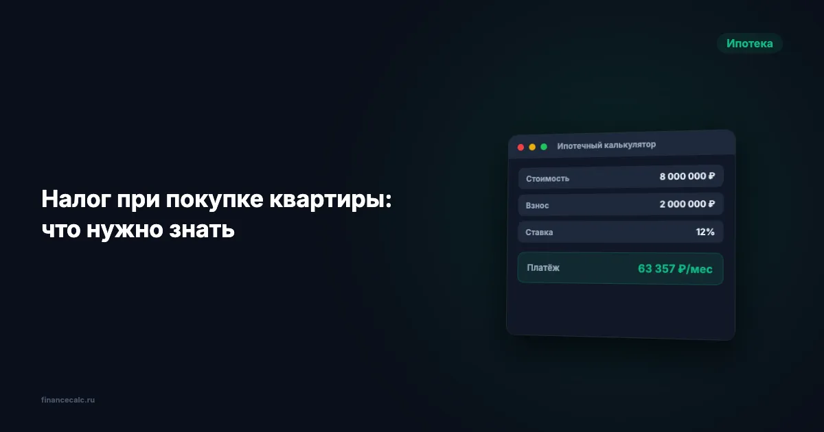 Налог при покупке квартиры: что нужно знать