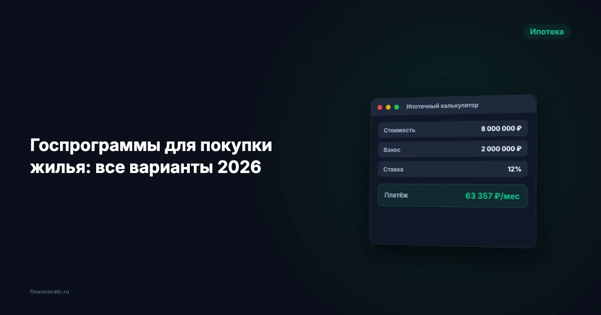 Госпрограммы для покупки жилья: все варианты 2026