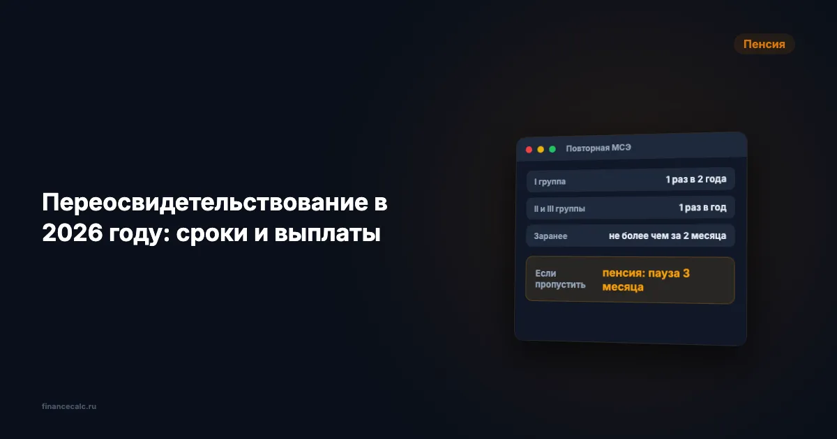 Переосвидетельствование инвалидности 2026: когда группу снимут и что будет с выплатой