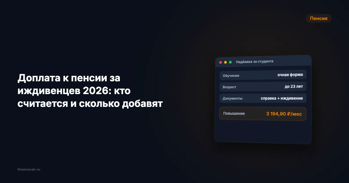 Доплата к пенсии за иждивенцев 2026: кто считается и сколько добавят