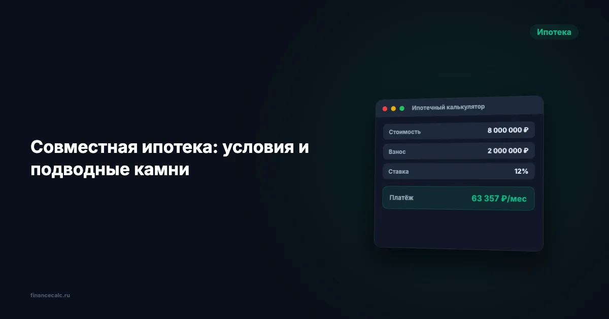 Совместная ипотека: условия и подводные камни