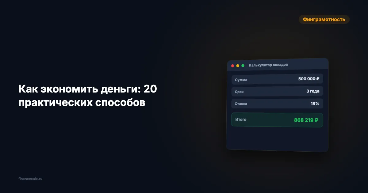 100 000 ₽ за год: 20 проверенных способов экономить без стресса