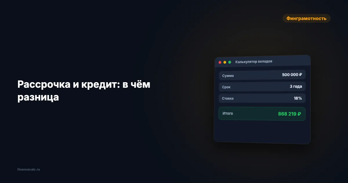 Рассрочка ≠ кредит: 45 000 ₽ разницы, которую вы не замечаете