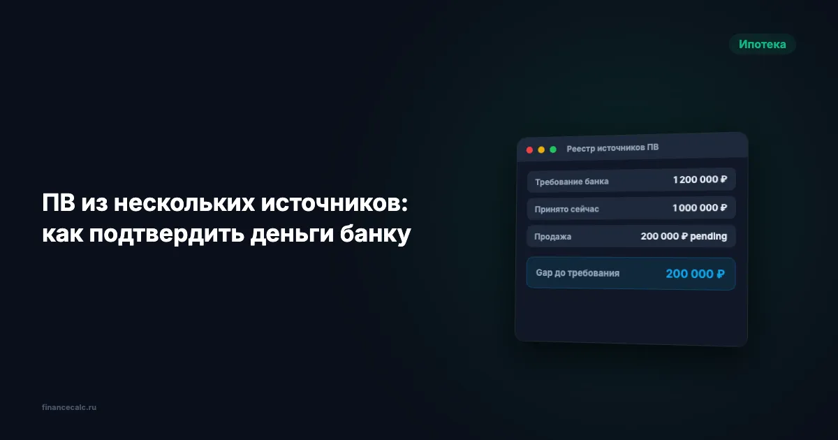 Первоначальный взнос из нескольких источников: как подтвердить деньги банку