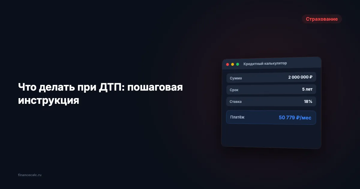 Что делать при ДТП: 8 шагов за 20 минут, чтобы не потерять до 400 000 ₽