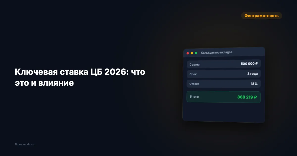 Ключевая ставка ЦБ 2026: что это и влияние