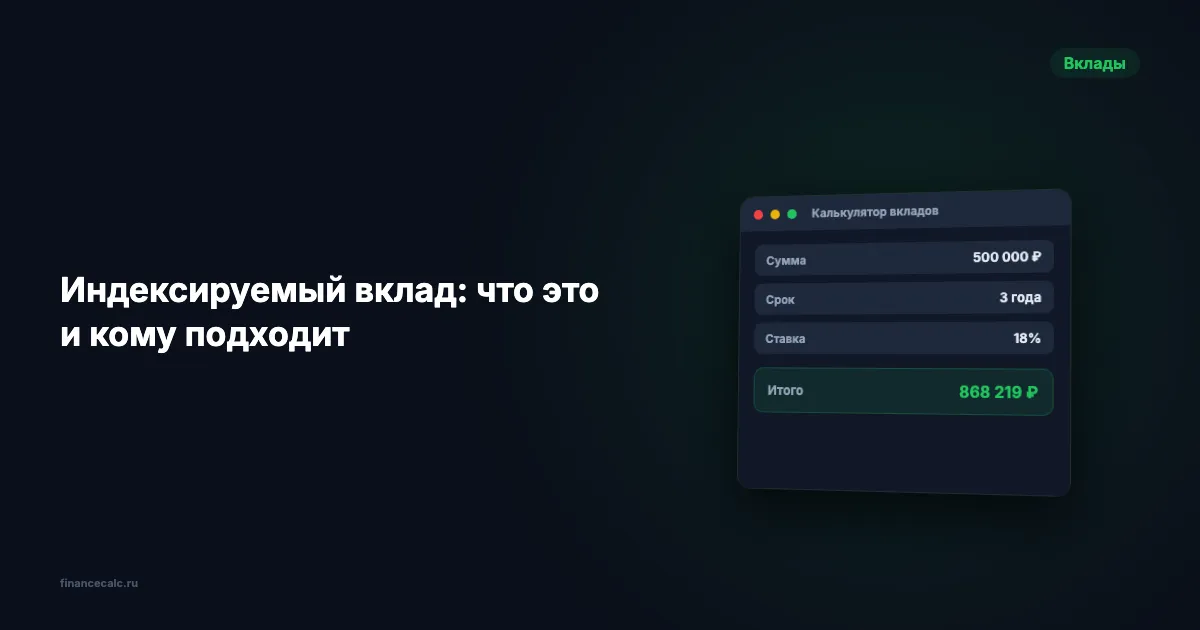 Индексируемый вклад: ставка растёт с инфляцией — стоит ли открывать в 2026