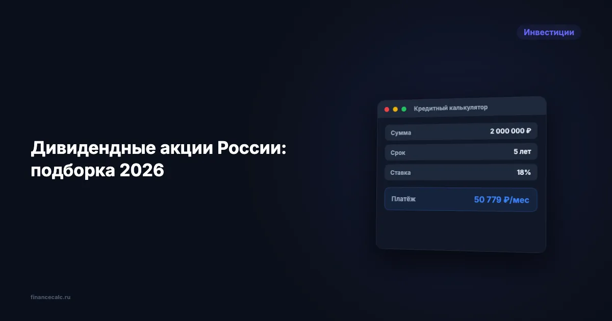 Дивидендные акции России: подборка 2026