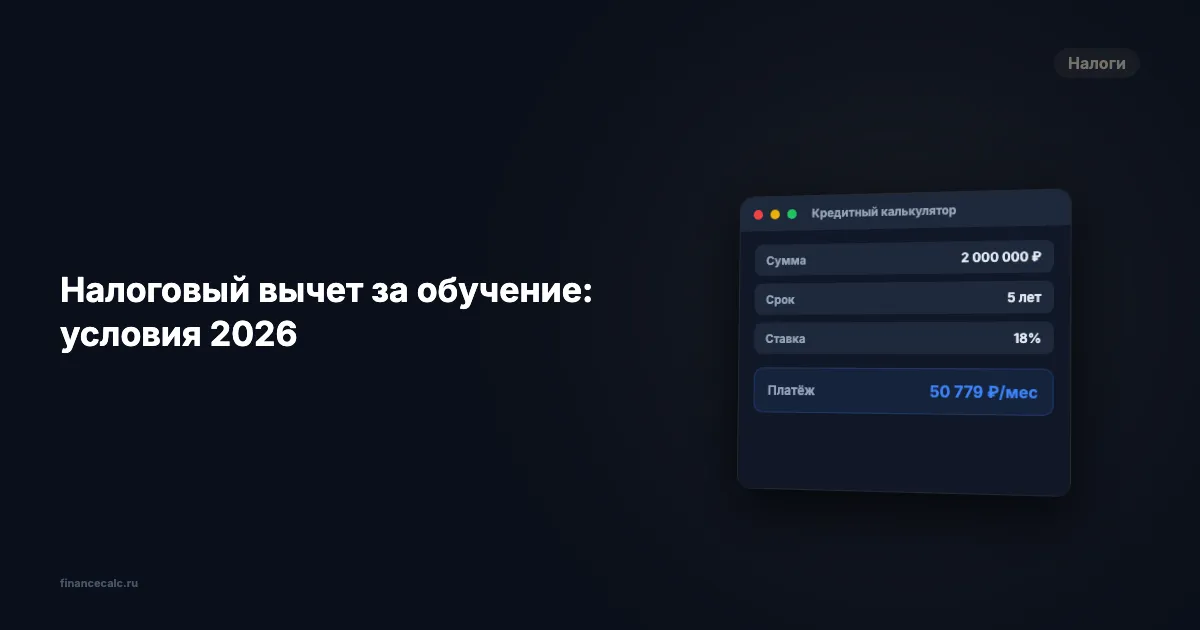 Налоговый вычет за обучение: условия 2026
