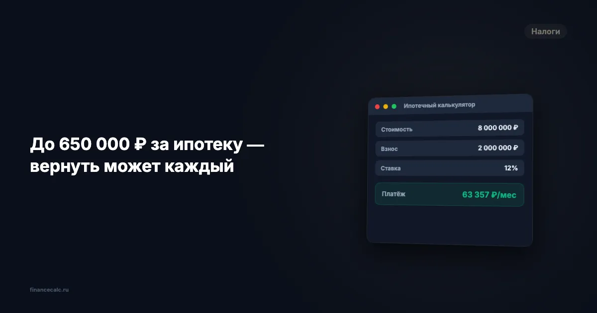 Налоговый вычет за ипотеку: сколько можно вернуть