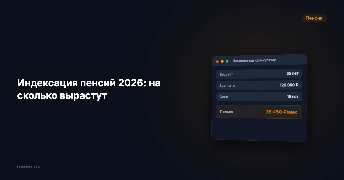 Индексация пенсий 2026: на сколько вырастут