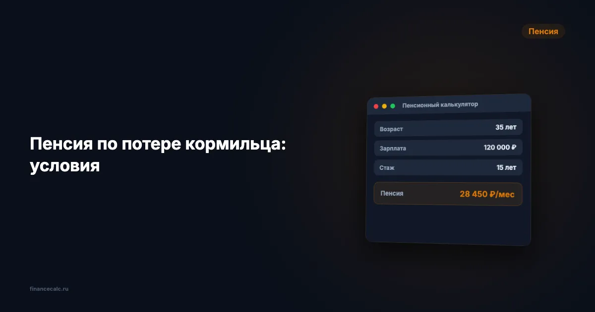Пенсия по потере кормильца: 9 584 ₽ фикс + баллы — кому положена и как оформить