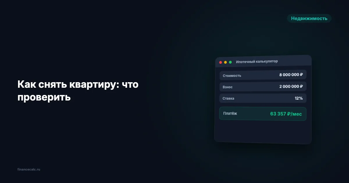 Как снять квартиру: что проверить при аренде в 2026